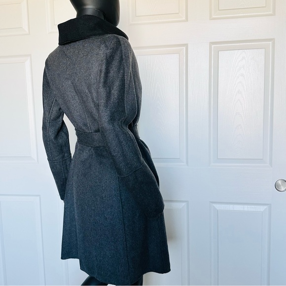 NWT DVF Doubleface Wool Wrap Coat Reversible Marilyn XS Black  Gray Gown - Picture 11 of 11